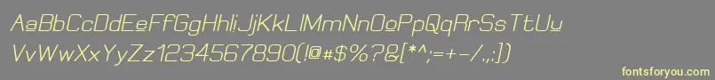 ElgethyUpperBoldOblique-fontti – keltaiset fontit harmaalla taustalla