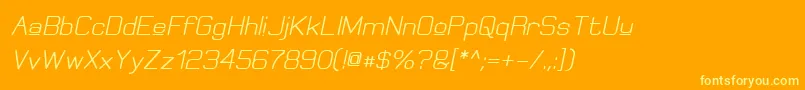 ElgethyUpperBoldOblique-fontti – keltaiset fontit oranssilla taustalla