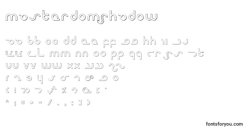 MasterdomShadow-fontti – aakkoset, numerot, erikoismerkit