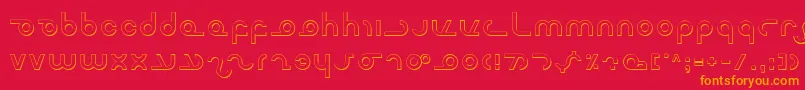 フォントMasterdomShadow – 赤い背景にオレンジの文字