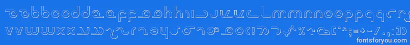 フォントMasterdomShadow – ピンクの文字、青い背景