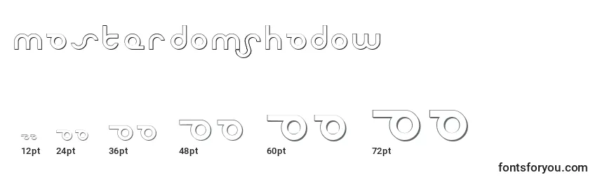Размеры шрифта MasterdomShadow