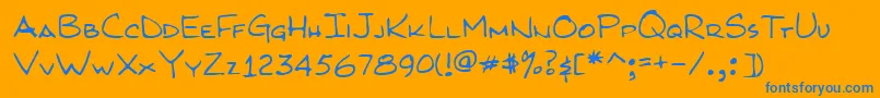 KilroyWasHere Font – Blue Fonts on Orange Background