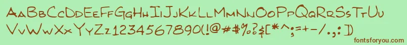 KilroyWasHere Font – Brown Fonts on Green Background