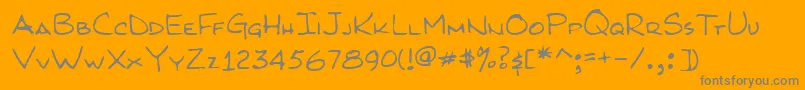 KilroyWasHere-Schriftart – Graue Schriften auf orangefarbenem Hintergrund