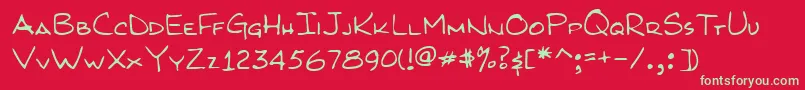 KilroyWasHere Font – Green Fonts on Red Background