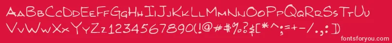 KilroyWasHere Font – Pink Fonts on Red Background