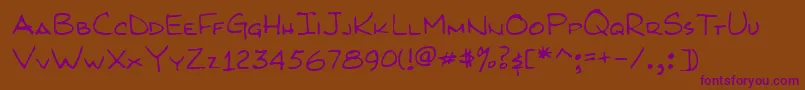 KilroyWasHere Font – Purple Fonts on Brown Background