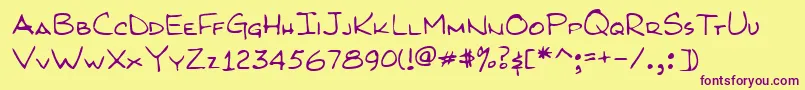 KilroyWasHere Font – Purple Fonts on Yellow Background