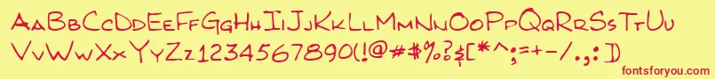 KilroyWasHere Font – Red Fonts on Yellow Background