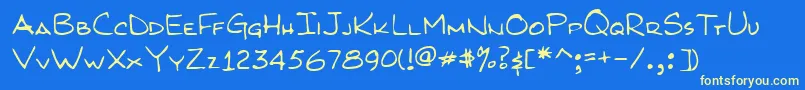 KilroyWasHere Font – Yellow Fonts on Blue Background