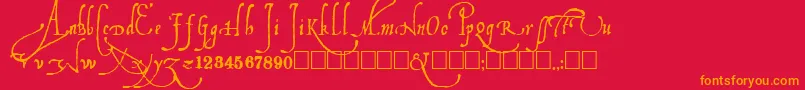 Ludovico Font – Orange Fonts on Red Background