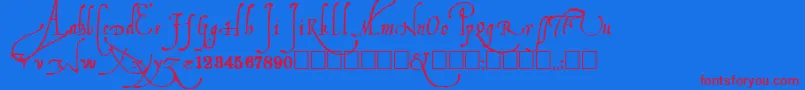 Ludovico Font – Red Fonts on Blue Background