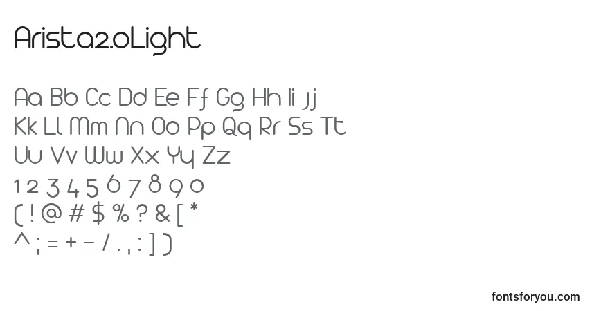 Fuente Arista2.0Light - alfabeto, números, caracteres especiales