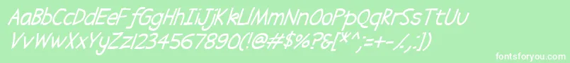 Abscissaitalic Font – White Fonts on Green Background