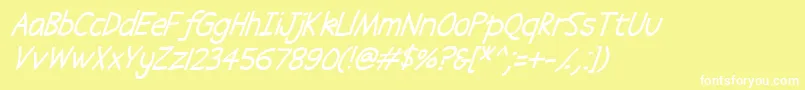 Abscissaitalic Font – White Fonts on Yellow Background