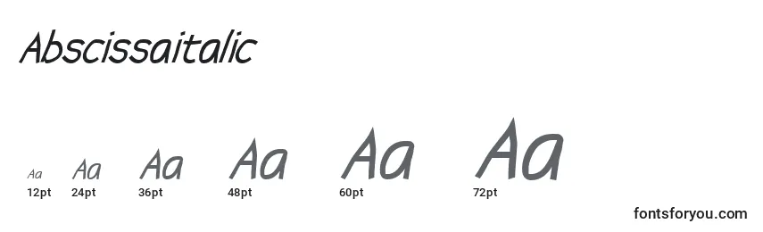 Размеры шрифта Abscissaitalic