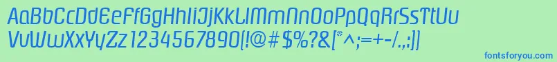 PasadenaItalic Font – Blue Fonts on Green Background