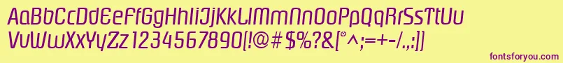 PasadenaItalic Font – Purple Fonts on Yellow Background