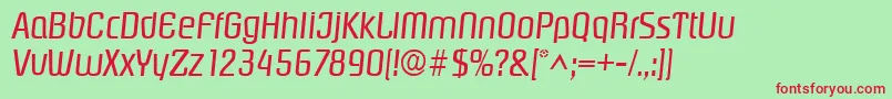 PasadenaItalic Font – Red Fonts on Green Background