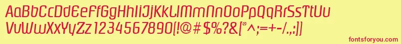 PasadenaItalic Font – Red Fonts on Yellow Background