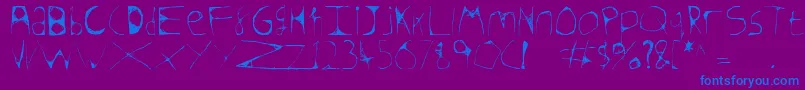 Skeletonsketched Font – Blue Fonts on Purple Background