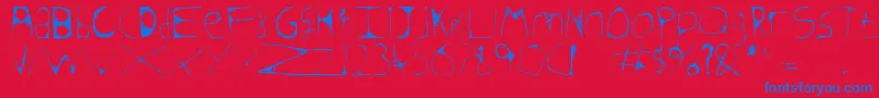 Skeletonsketched Font – Blue Fonts on Red Background