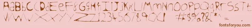 Skeletonsketched Font – Brown Fonts on Pink Background