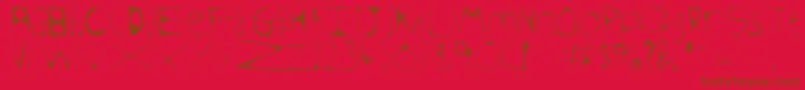 Skeletonsketched Font – Brown Fonts on Red Background