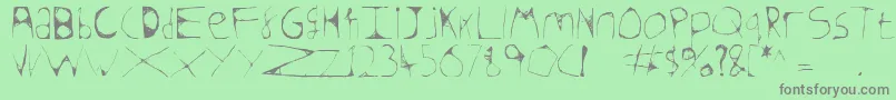 Skeletonsketched Font – Gray Fonts on Green Background