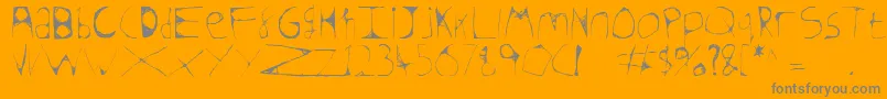 Skeletonsketched Font – Gray Fonts on Orange Background