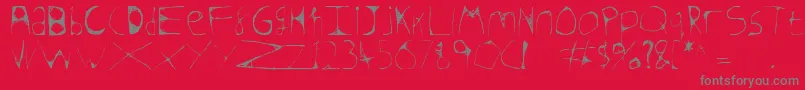 Skeletonsketched Font – Gray Fonts on Red Background