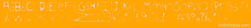 Skeletonsketched Font – Pink Fonts on Orange Background