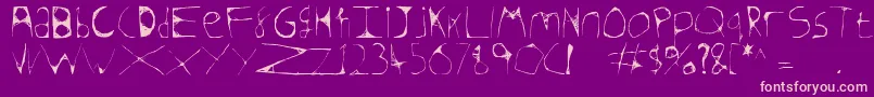 Skeletonsketched Font – Pink Fonts on Purple Background