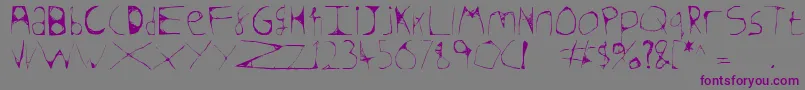 Skeletonsketched Font – Purple Fonts on Gray Background