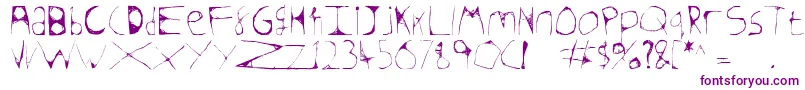 Skeletonsketched Font – Purple Fonts on White Background