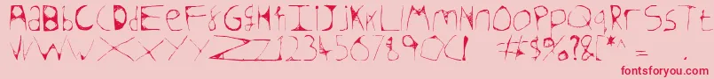 Skeletonsketched Font – Red Fonts on Pink Background