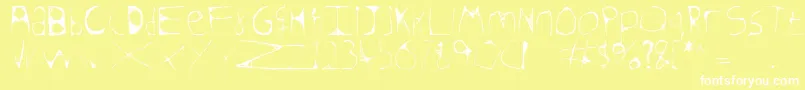 Skeletonsketched Font – White Fonts on Yellow Background