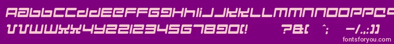 Hyperspd-fontti – vaaleanpunaiset fontit violetilla taustalla