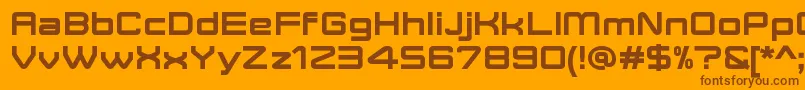 MoveXBoldDemo-fontti – ruskeat fontit oranssilla taustalla