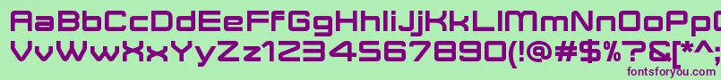 MoveXBoldDemo-fontti – violetit fontit vihreällä taustalla
