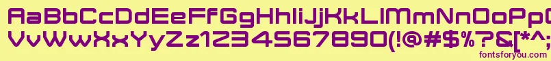 Шрифт MoveXBoldDemo – фиолетовые шрифты на жёлтом фоне