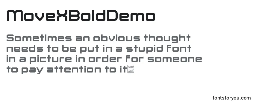 Überblick über die Schriftart MoveXBoldDemo