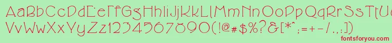 Cupolaregular Font – Red Fonts on Green Background