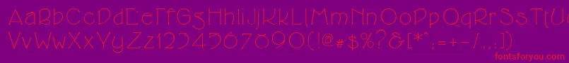 Cupolaregular-Schriftart – Rote Schriften auf violettem Hintergrund