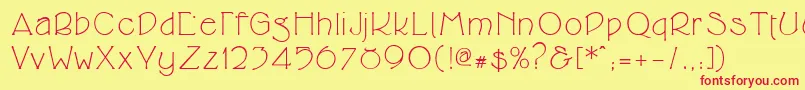 Cupolaregular Font – Red Fonts on Yellow Background