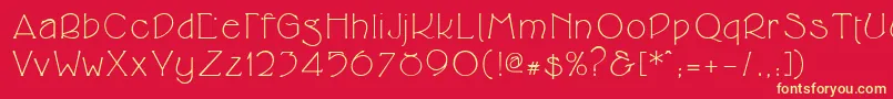 Cupolaregular Font – Yellow Fonts on Red Background