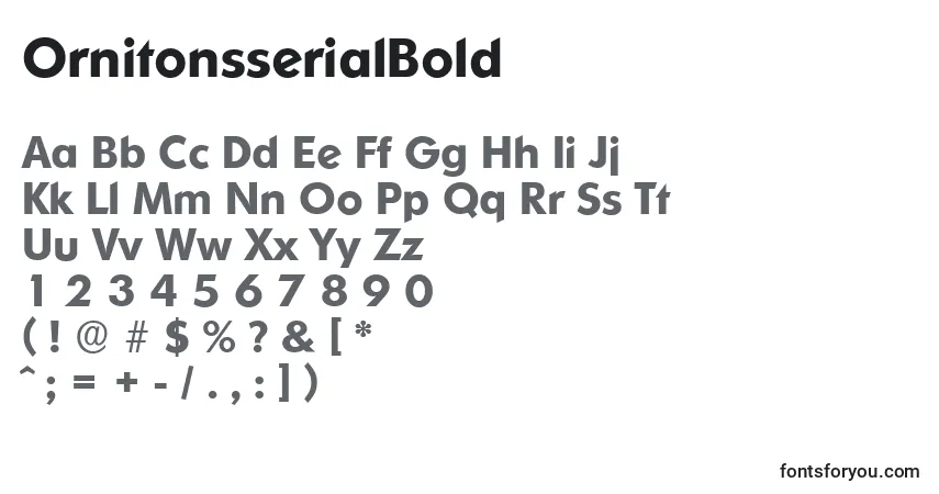 Шрифт OrnitonsserialBold – алфавит, цифры, специальные символы