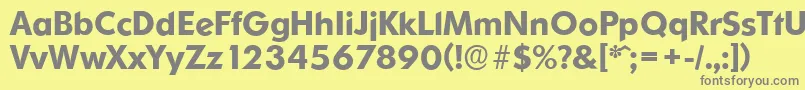 Weitere Informationen zur OrnitonsserialBold-Schriftart OrnitonsserialBold-Schriftart – Graue Schriften auf gelbem Hintergrund