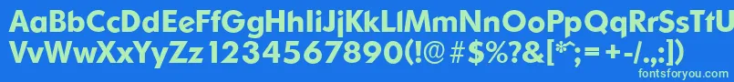 Więcej informacji o czcionce OrnitonsserialBold Czcionka OrnitonsserialBold – zielone czcionki na niebieskim tle